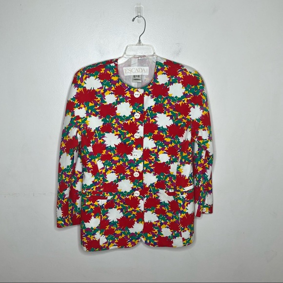 ESCADA BY MARGARETHA LEY Matching Two Piece Floral Cotton Skirt Set - Picture 2 of 11